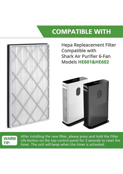 HE601 Hepa Hava Temizleme Cihazı Için Yedek Filtre 6 HE601 ve HE602, HE6FKPET, H13 Gerçek Hava Filtresinin Değiştirilmesi (Yurt Dışından)
