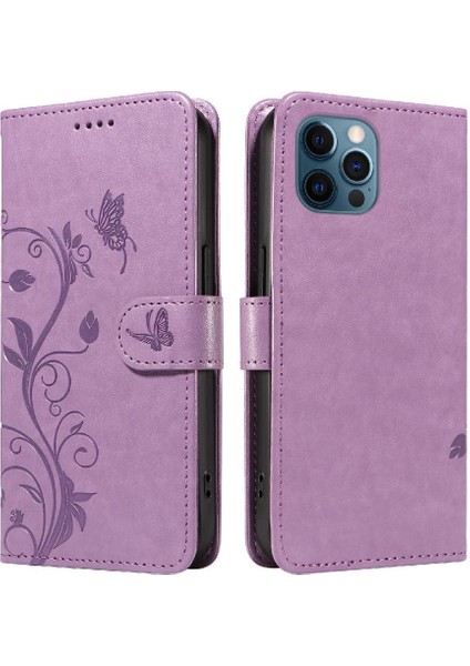 IPhone 13 Için Kılıf Pro Max ve Kart Yuvası Kabartmalı Kelebek El ile (Yurt Dışından)