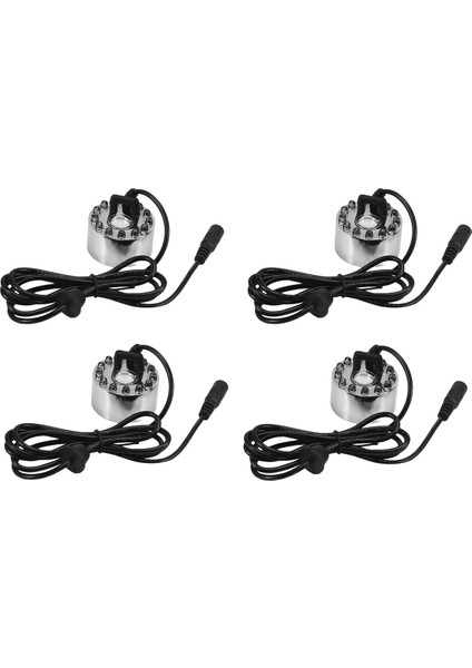 4x Ultrasonik Buğu Yapıcı Sisleyici Su Çeşmesi Gölet 12 LED (Yurt Dışından)