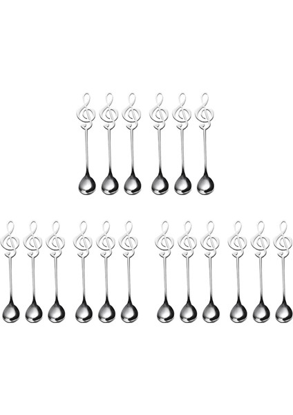 18 Paket Sevimli Çay Kaşığı Paslanmaz Çelik Müzik Notasyonu Şekilli Kahve Kaşığı Tatlı Kek Dondurma Şeker Kaşığı (Yurt Dışından)