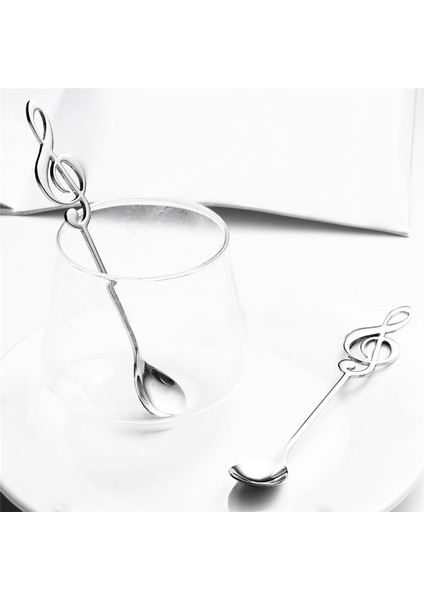 18 Paket Sevimli Çay Kaşığı Paslanmaz Çelik Müzik Notasyonu Şekilli Kahve Kaşığı Tatlı Kek Dondurma Şeker Kaşığı (Yurt Dışından) fırsatları