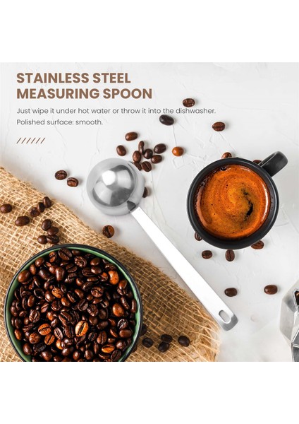 Paslanmaz Çelik Kahve Kaşığı, 4 Yemek Kaşığı Ölçü Kaşığı Kahve Kaşığı, 30ML Metal Uzun Saplı Kaşık 4'lü Set (Yurt Dışından) indirimleri