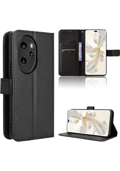Onur Için Kılıf 100 Pro 5g Kickstand Manyetik Cüzdan Kart Tutucu Kapak (Yurt Dışından)