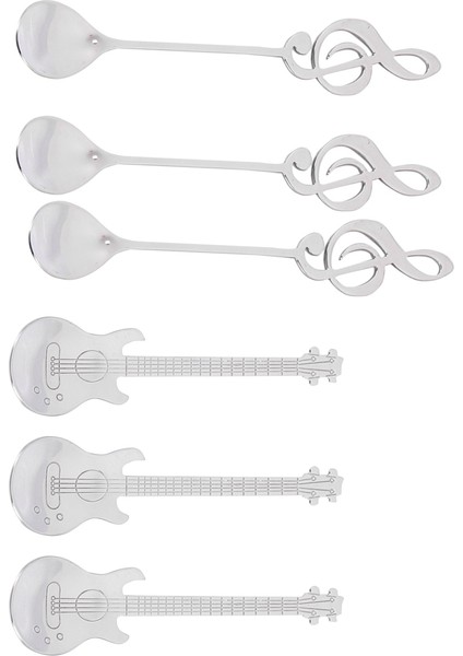 Kahve Kaşığı, 18 Paket Sevimli Çay Kaşığı Paslanmaz Çelik Personel Nota Şekilli (9 Müzik Notası +9 Gitar) (Yurt Dışından) fiyatları