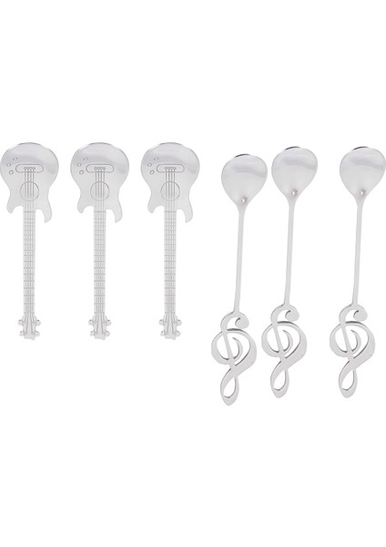 Kahve Kaşığı, 18 Paket Sevimli Çay Kaşığı Paslanmaz Çelik Personel Nota Şekilli (9 Müzik Notası +9 Gitar) (Yurt Dışından) fırsatları