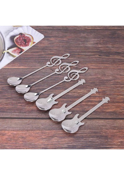 Kahve Kaşığı, 18 Paket Sevimli Çay Kaşığı Paslanmaz Çelik Personel Nota Şekilli (9 Müzik Notası +9 Gitar) (Yurt Dışından) indirimleri