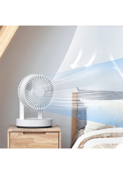 LED Işık ile Taşınabilir Fan 4000 Mah Şarj Edilebilir Dijital Ekran Uzaktan Kumanda Fan Yaz Fan Yatak Odası Masası Soğutma (Yurt Dışından)