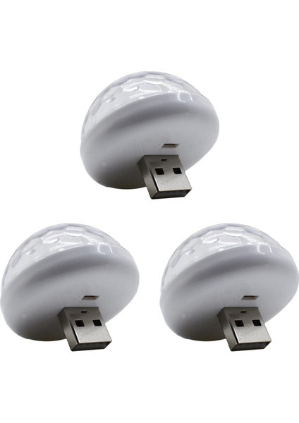 3x Çok Renkli USB LED Araç Iç Aydınlatma Lambası Atmosfer Işığı Neon Lambalar Ses Sensörü Dj Işığı (Yurt Dışından)