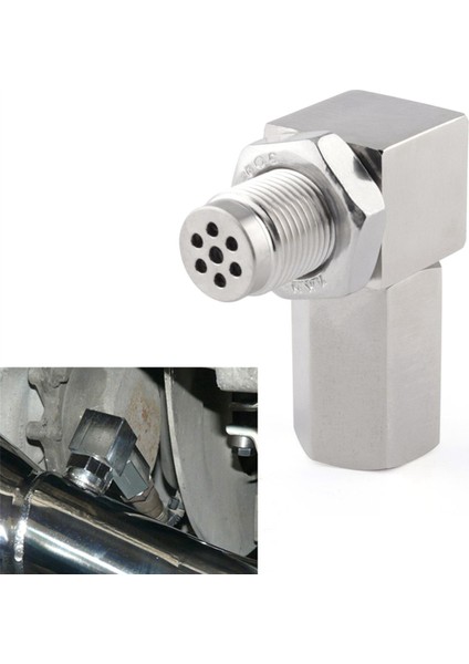 2x Evrensel O2 Oksijen Sensörü Adaptörü 90° Derece 02 Tapa Uzatma Katalitik Genişletici Ara Parça M18X1.5 Sabit Kontrol Motoru (Yurt Dışından)