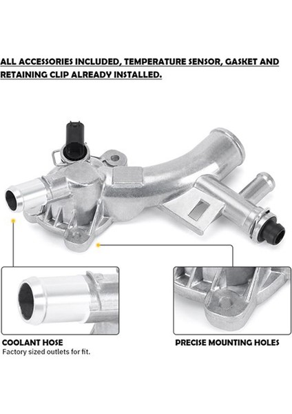 Cruze, Sonic ve 1.4l Için Motor Soğutma Sıvısı Muhafazası Su Çıkışı Alüminyum Hortumlu - 25193922, 13251447 (Yurt Dışından) modelleri