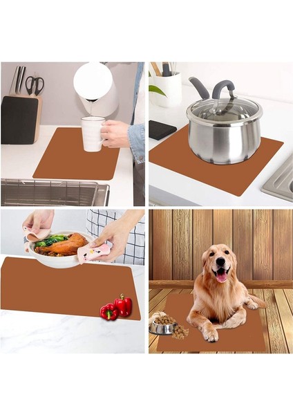 23.6 Inç 15.7 Inç Ekstra Büyük Çok Amaçlı Silikon Yapışmaz Hamur Işi Matı Tezgah Koruyucu Isıya Dayanıklı Kaymaz Masa Mat (Kahve) (Yurt Dışından) fırsatları