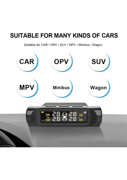 2x Araç Tpms Lastik Basıncı Izleme Sistemilastik Basıncı Dijital LCD Ekran Oto Güvenlik Alarm Sistemleri (Yurt Dışından) fiyatları