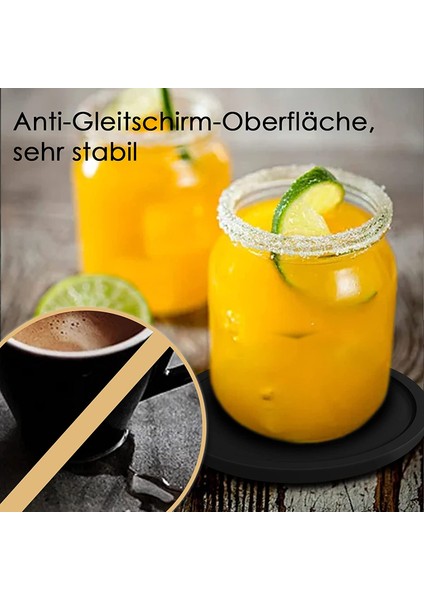 Bardak Altlıkları 8'li Silikon Bardak Seti Yuvarlak Tasarımlı Siyah Içecek, Bar, Bardak, Bardak Bardak Altlığı - Masa (Yurt Dışından) fiyatları
