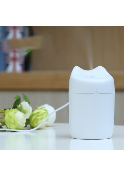 Yeni Nemlendirici Sevimli Hayvan Aromaterapi Öğrenci Versiyonu Araba Mini USB Masaüstü Sessiz Hediye Nemlendirici Beyaz (Yurt Dışından)