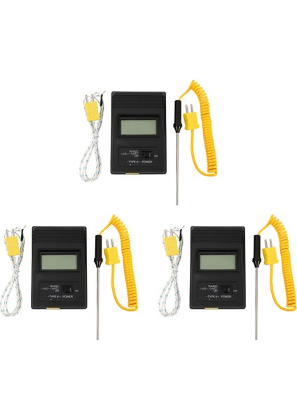 3x TM-902C (-50 Santigrat Ila 750 Santigrat) Sıcaklık Ölçer Dijital K Tipi Termometre Sensörü + Termokupl Prob Iğnesi (Yurt Dışından)