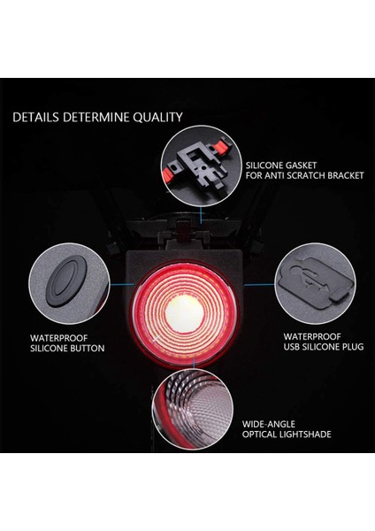 Bisiklet Alarmı Kuyruk Lambası USB Şarj Edilebilir Ultra Parlak Arka Bisiklet Işıkları, Akıllı Fren Algılama Hırsızlığa Karşı Bisiklet Alarmı (Yurt Dışından) fırsatları
