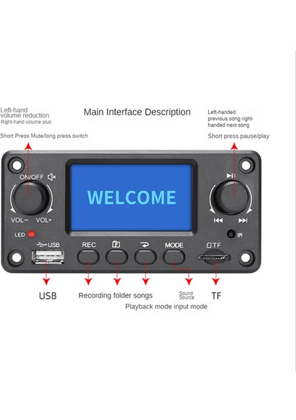 TPM118B Dijital Ses Çalar Mp3 Dekoder Kartı Bluetooth ve Fm Radyo ile Yüksek Kaliteli Taşınabilir Mp3 Çalar Modülü (Yurt Dışından)