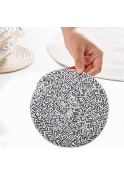 Yuvarlak Pamuk Örgülü Masa Yer Paspasları Coaster Kaymaz Masa Paspasları 5 Bardak Seti Yemek Mutfak Yıkanabilir Küçük (Yurt Dışından) modelleri