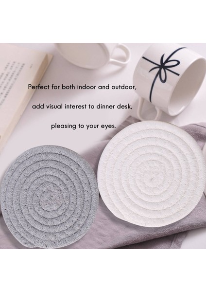 Yuvarlak Pamuk Örgülü Masa Yer Paspasları Coaster Kaymaz Masa Paspasları 5 Bardak Seti Yemek Mutfak Yıkanabilir Küçük (Yurt Dışından) fırsatları