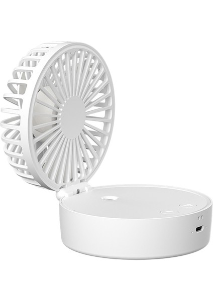 Taşınabilir USB Şarj Edilebilir Nemlendirici Küçük Fan Asılı Boyun Fan El Masaüstü Cep Vantilatörü Mini Fan B (Yurt Dışından)