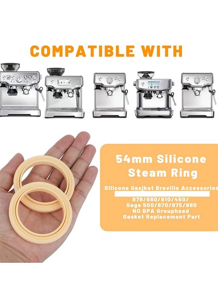 54MM Silikon Buhar Halkası, Espresso Makinesi Için 9 Paket Grup Başlığı Contası 878/870/860/840/810/500/450/ Sage 500/870 (Yurt Dışından)