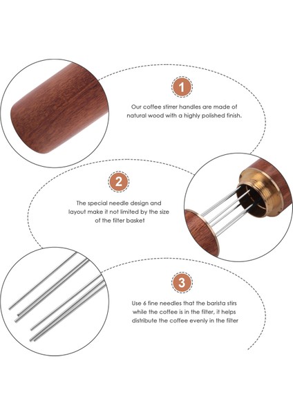 Espresso Dağıtım Karıştırıcı Aleti, 6 Iğneli Espresso Kahve Karıştırıcı Latte Kalemli Espresso Iğne Dağıtıcı (Yurt Dışından) fırsatları