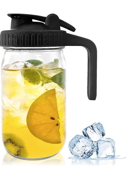 32OZ Mason Kavanoz Dökme Borulu Kapak - Kapaklı Cam Sürahi, Anne Sütü Sürahisi, Meyve Suyu Mührü, Süt, Kahve, Çay, Limonata, Içecek (Yurt Dışından)