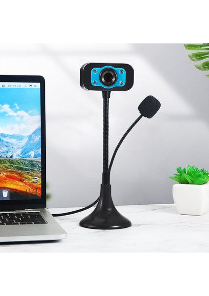 Web Kamerası USB Yüksek Çözünürlüklü Web Kamerası 4 LED Web Kamerası, Skype Bilgisayar Pc Dizüstü Bilgisayar Için Mıc Masaüstü (Yurt Dışından)
