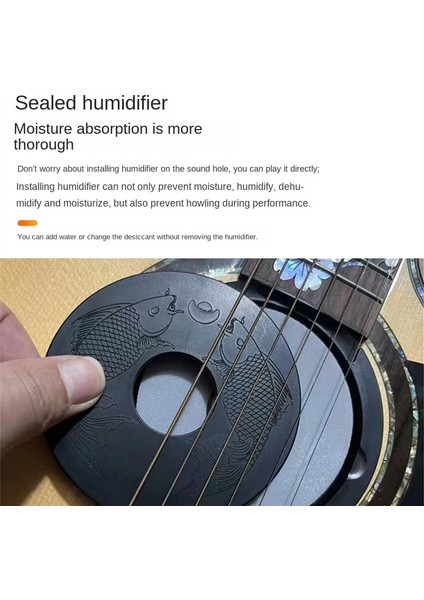 Akustik Gitar Ses Deliği Nemlendirici Gitar Nem Regülatörü Gitar Nem Alma Cihazı Siyah (Yurt Dışından)