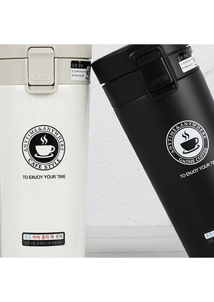 480 ml Zıplayan Kahve Fincanı Taşınabilir Çift Fincan Moda Kupa Çift Katmanlı Paslanmaz Çelik Bardak Zarif Beyaz (Yurt Dışından) fiyatları