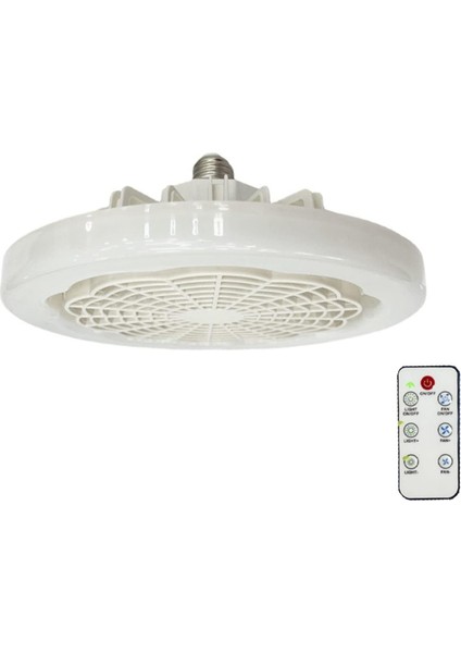 E27 Işık ve Uzaktan Kumandalı Tavan Vantilatörü, Akıllı Fan Işığı, Aydınlatma Fanı, Yatak Odası Mutfak Için LED Tavan Vantilatörü Lambası A (Yurt Dışından)