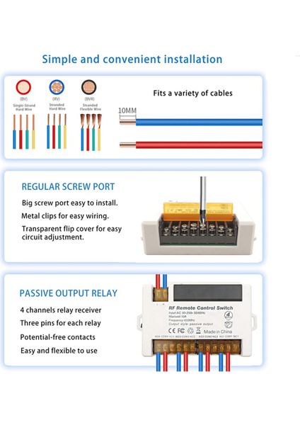 2x 4 Kanal Kablosuz Röle Uzaktan Kumanda Anahtarı 433.92 Mhz Rf AC90-250V 10A Röle Alıcısı 4 Uzaktan Kumanda ile (Yurt Dışından) fiyatları