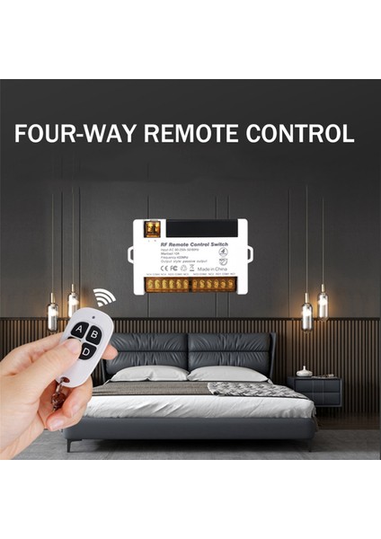 2x 4 Kanal Kablosuz Röle Uzaktan Kumanda Anahtarı 433.92 Mhz Rf AC90-250V 10A Röle Alıcısı 4 Uzaktan Kumanda ile (Yurt Dışından) indirimleri
