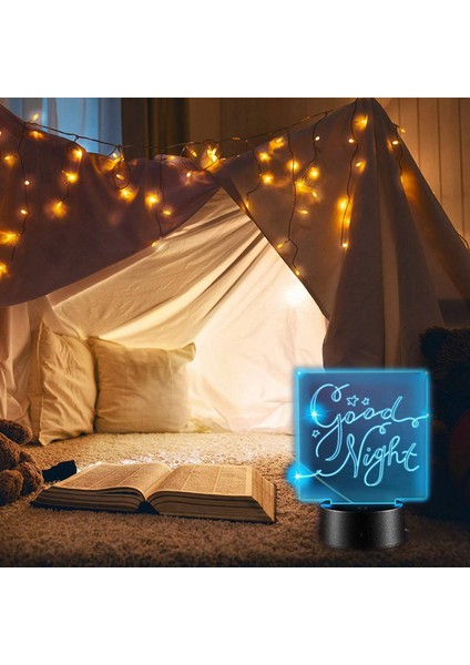 3D Gece LED Işık Lamba Tabanı 8 Şeffaf Akrilik Levha ile 8 Uzaktan Kumanda Çocuk Odası Bar Için Ayarlanabilir 16 Renk (Yurt Dışından)