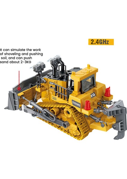 1:24 2.4 Ghz 9 Kanal Uzaktan Kumanda Traktör Oyuncak Buldozer Rc Alüminyum Alaşımlı Mühendislik Traktör Stil A (Yurt Dışından)