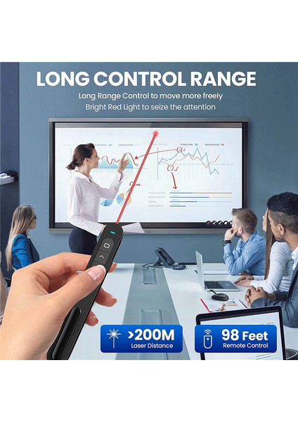 Kablosuz Sunucu Uzaktan Kumandası, 2,4 Ghz USB Kontrolü Sunum Ppt Powerpoint Clicker Desteği Köprü ve Ses Kontrolü (Yurt Dışından) fırsatları