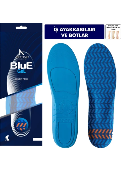 Blue Gel BG184 | Yumuşak Memory Foam, Darbe Emici, Ortopedik, İş Ayakkabıları ve Botlar için İç Tabanlık