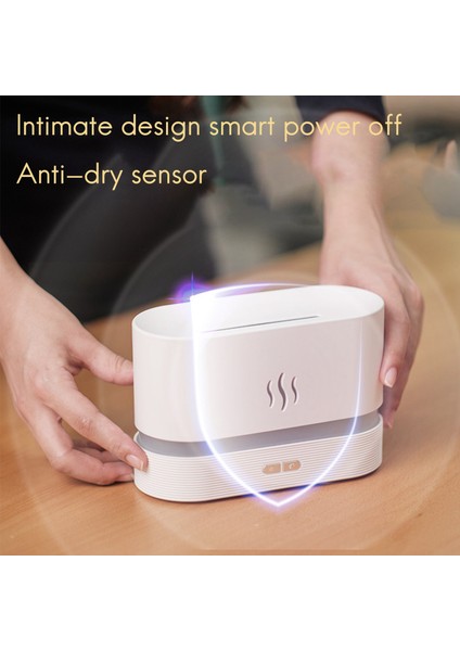 Simülasyon Alev Işığı Aromaterapi Difüzör USB Ultrasonik Uçucu Yağ Difüzörü Ev Aroma Hava Nemlendirici Beyaz (Yurt Dışından)