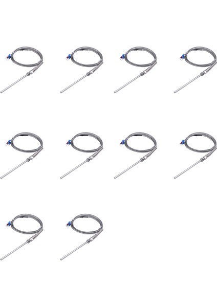 10X Çelik Sıcaklık Probu PT100 Rtd Sensör Kablosu 2m 98 mm 3 Tel -50 - 400 Santigrat (Yurt Dışından)