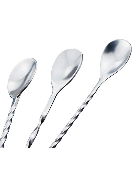 6 Adet Ekstra Uzun Paslanmaz Çelik Karıştırma Kaşıkları Spiral Desen Bar Kokteyl Shaker Kaşık Barware Karıştırma Kaşığı (Yurt Dışından) modelleri