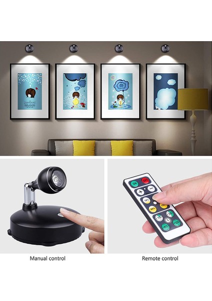 Kablosuz Spot Işığı, Kumandalı Vurgu Işıkları Tablolar Için Sanat Işıkları, Uzaktan Kumandalı LED Duvar Işığı (2 Paket, B) (Yurt Dışından) fırsatları