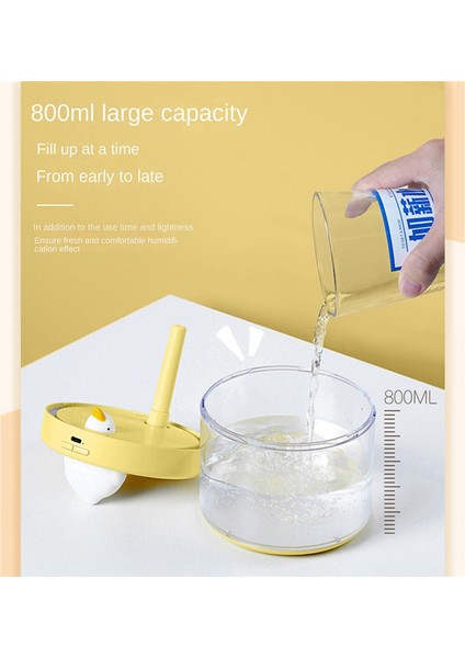 800ML Dalış Ördek Taşınabilir Hava Temizleme Nemlendirici Şarj Edilebilir 1200MAH Su Difüzör Yatak Odası Pembe (Yurt Dışından)