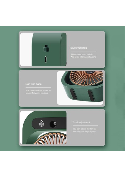 Klima Fan Masası Misting Fan Soğutma USB Şarj Edilebilir Nemlendirici Ev B Için 3 Rüzgar Hızı ile Taşınabilir Fan (Yurt Dışından)