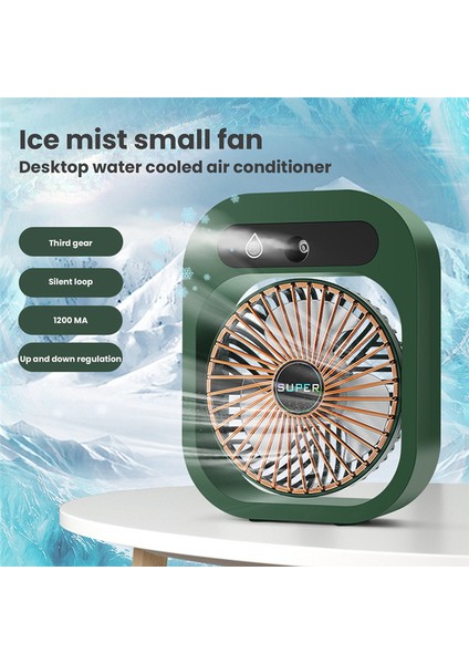 Klima Fan Masası Misting Fan Soğutma USB Şarj Edilebilir Nemlendirici Ev B Için 3 Rüzgar Hızı ile Taşınabilir Fan (Yurt Dışından)