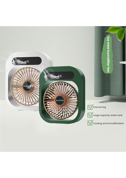 Klima Fan Masası Misting Fan Soğutma USB Şarj Edilebilir Nemlendirici Ev B Için 3 Rüzgar Hızı ile Taşınabilir Fan (Yurt Dışından)