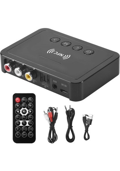 Bluetooth 5.0 Alıcı Verici Fm Stereo Aux 3.5mm Jack Rca Kablosuz Nfc Bluetooth Ses Adaptörü Tv Pc Için Kulaklık (Yurt Dışından) modelleri