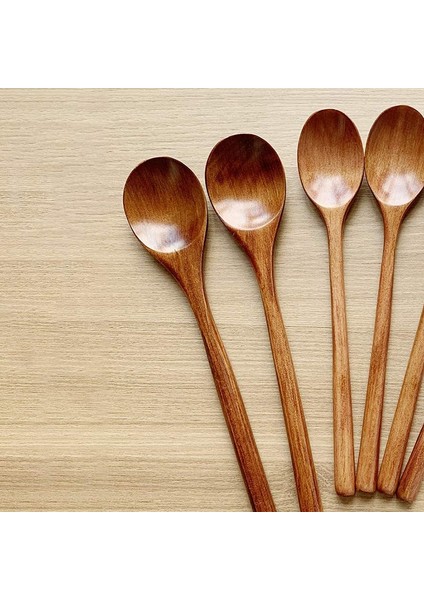 Pişirme Gereçleri Tahta Kaşık, Uzun Saplı Karıştırma Tahta Kaşık 6'lı Mutfak Gereçleri Karıştırma Seti (Yurt Dışından) fırsatları