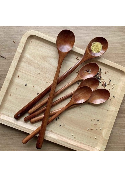 Pişirme Gereçleri Tahta Kaşık, Uzun Saplı Karıştırma Tahta Kaşık 6'lı Mutfak Gereçleri Karıştırma Seti (Yurt Dışından) indirimleri