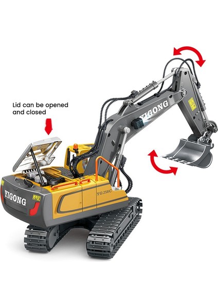 1:24 Uzaktan Kumanda Ekskavatör 11 Kanal 2.4g Uzaktan Kumanda Alüminyum Alaşımlı Mühendislik Aracı (Yurt Dışından) modelleri