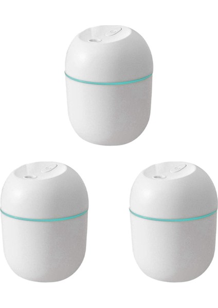 3x Hava Nemlendirici USB Küçük 220 ml Mini Taşınabilir Serin Mist Difüzör Yatak Odası Masası Araba Seyahat Aroma , Beyaz (Yurt Dışından)